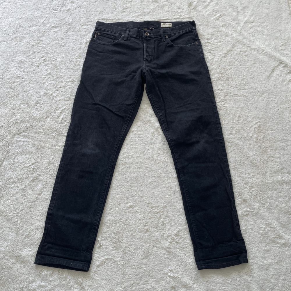 Todd Snyder Mens Black Japanese Selvedge Denim Slim Fit Jeans Size 34x32